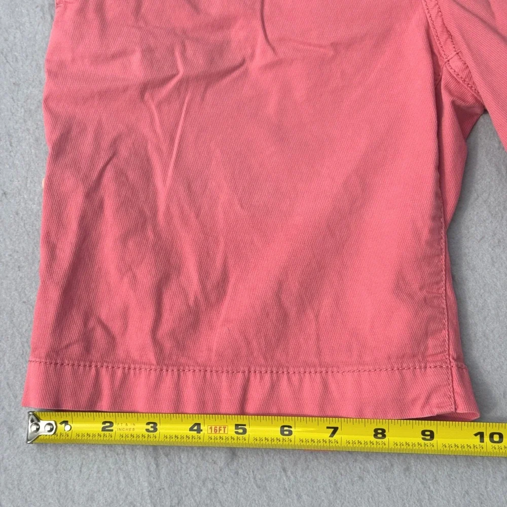 TORY BURCH Chino Roll Up Shorts Womens 26 Coral Pink Stretch Cotton 10151245